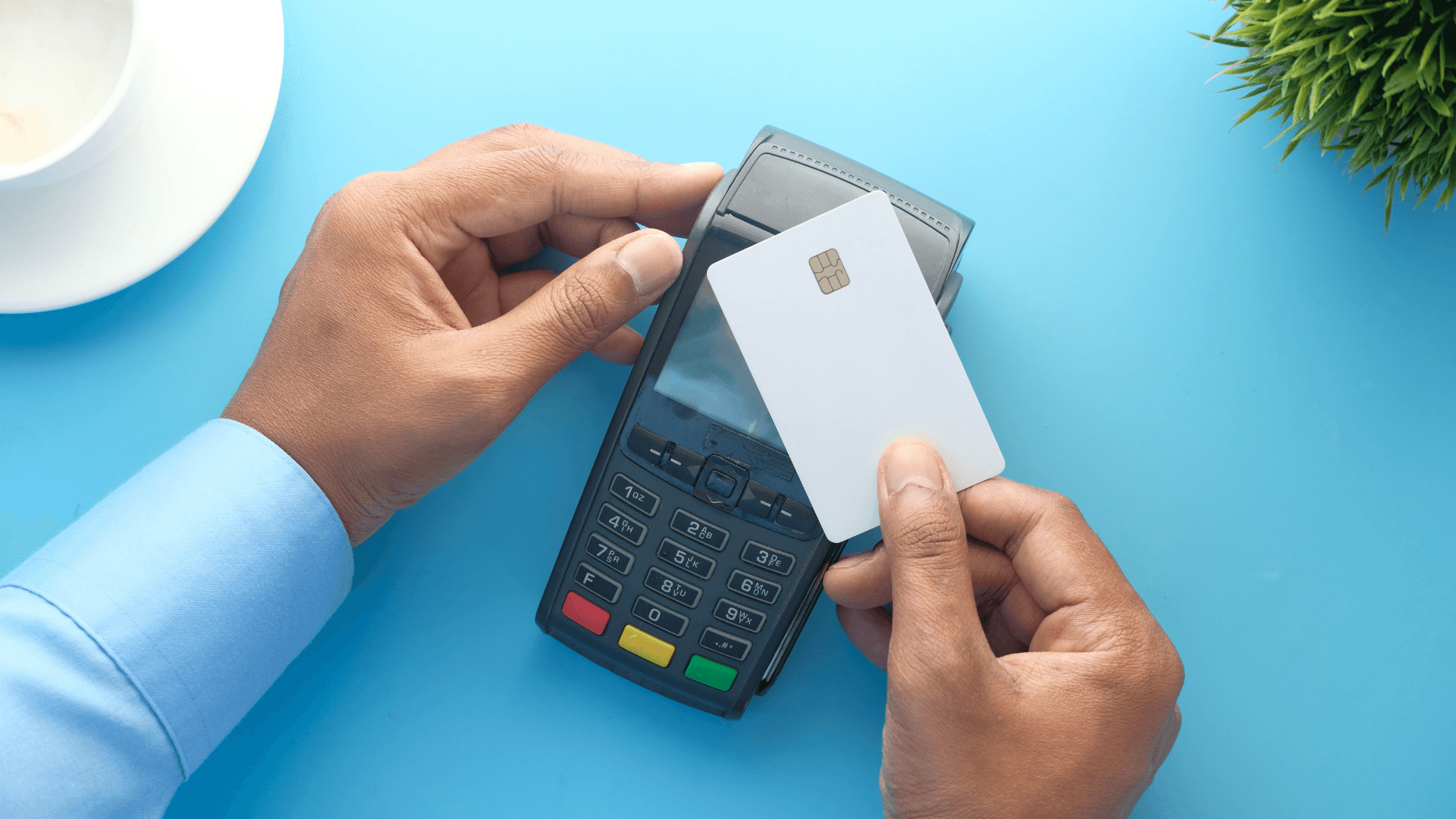 Payment processing illustrated by a point of sale machine