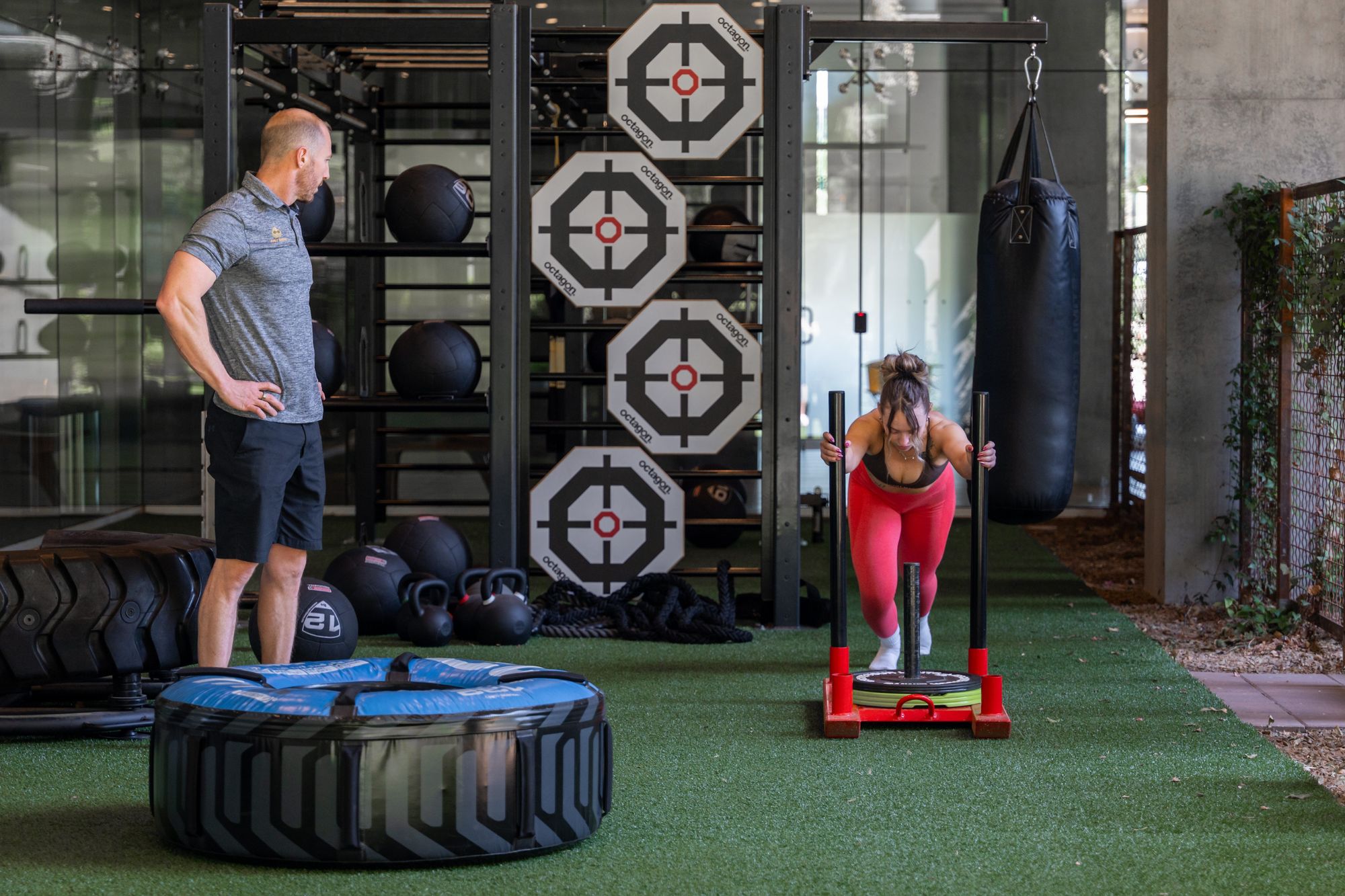 Coach Josh training his client