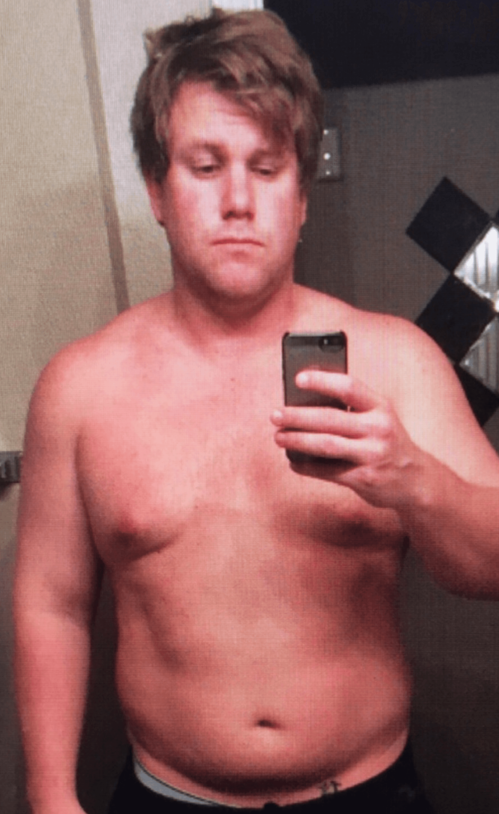 Corey Hartley before photo — starting point before joining Chasing Gains online fitness coaching