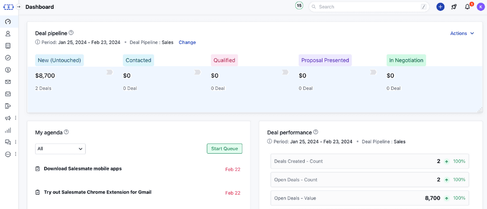 Salesmate Ease of Use and Interface