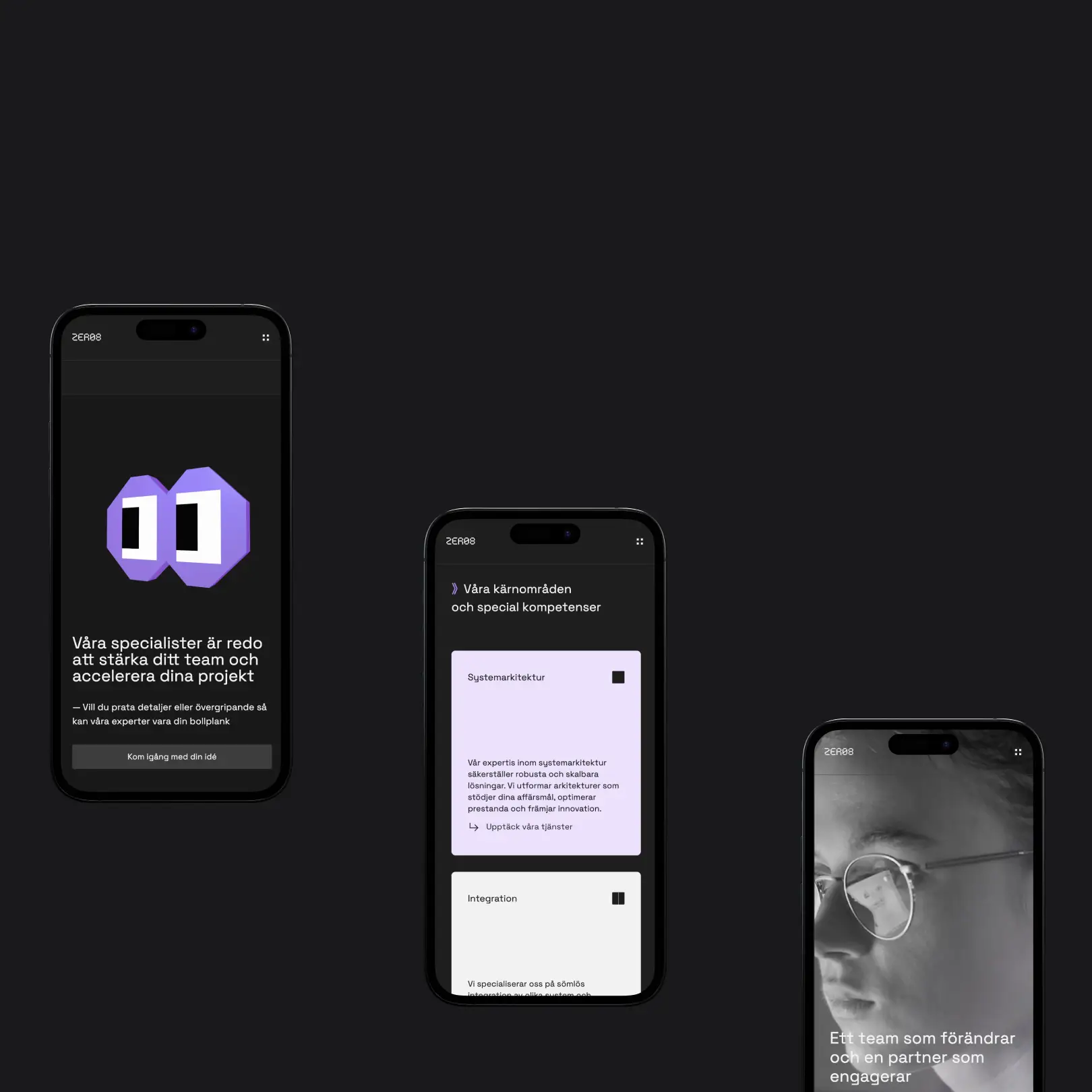 Smartphones showing website design