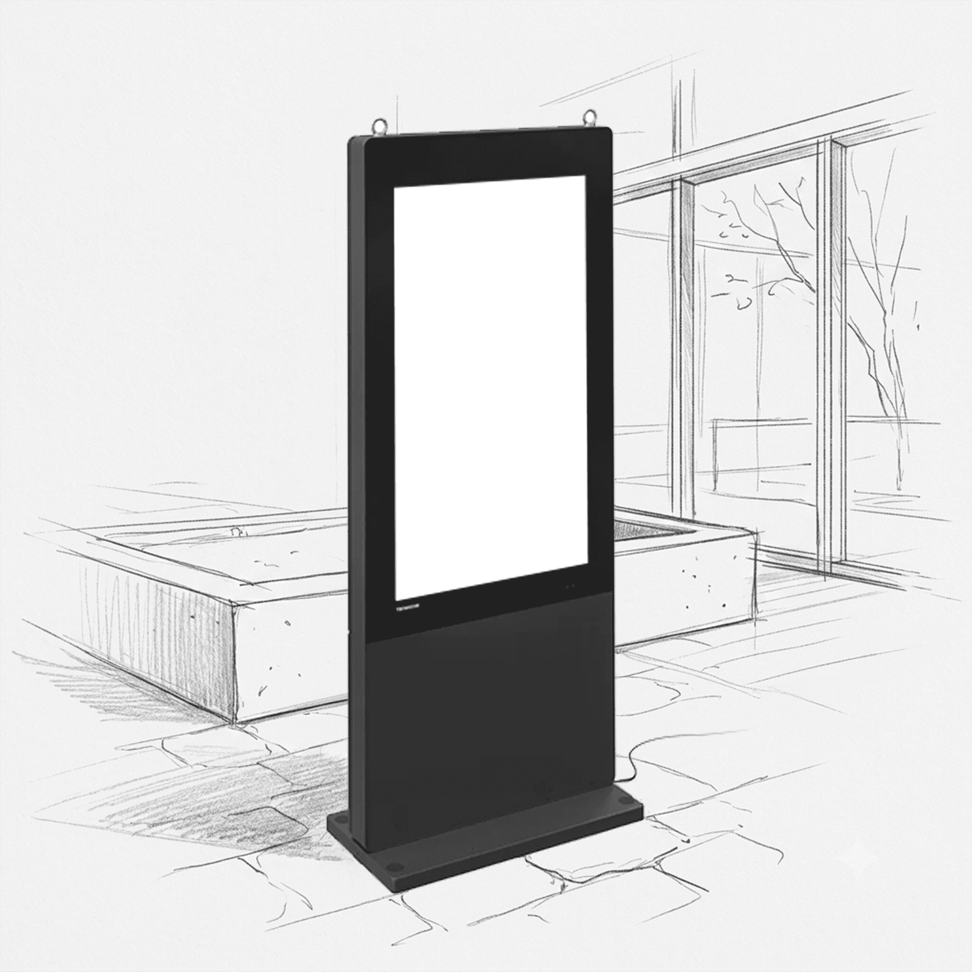Outdoor-Digital-Signage-Display im Hochformat, wetterfest, indoor und outdoor