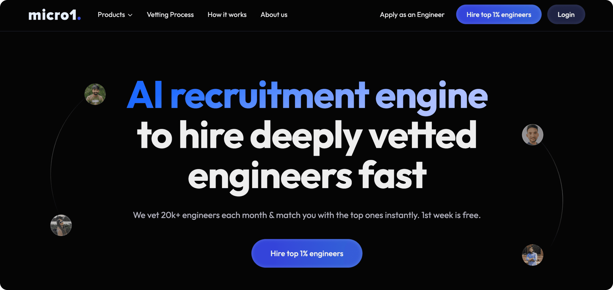Snapshot of Micro1.ai website