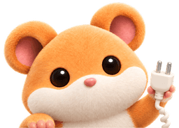 Ellie’s hamster holding a little plug