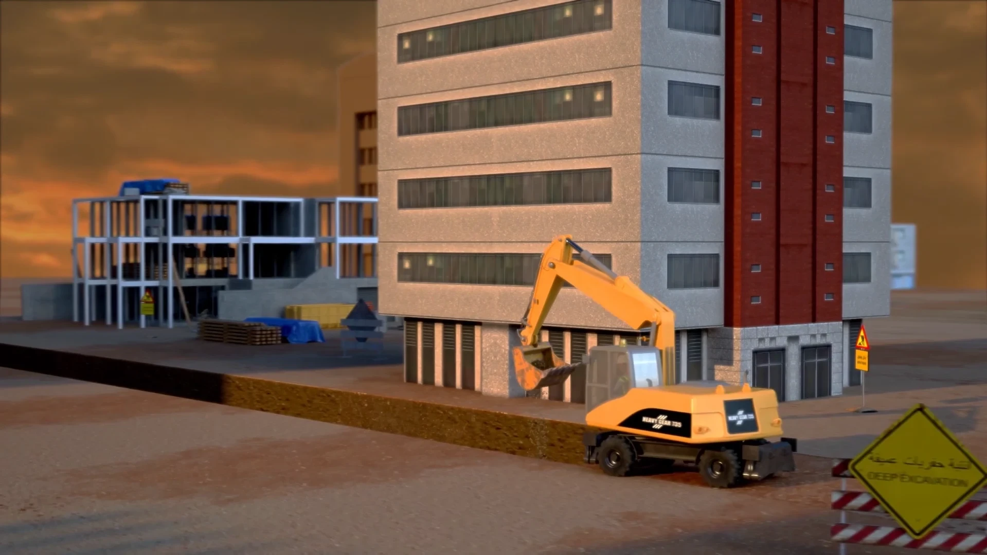 2D HSE character climbing ladder correctly in employee training videos