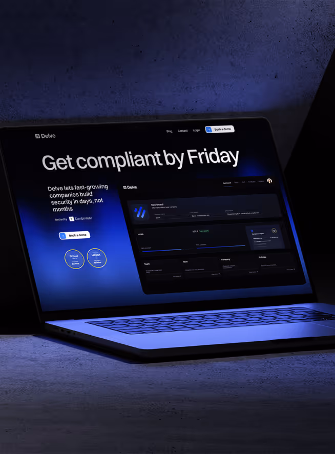 Laptop screen displaying Delve software with text