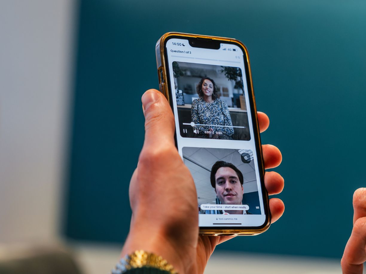 Asynchrones Video Interview in Cammio