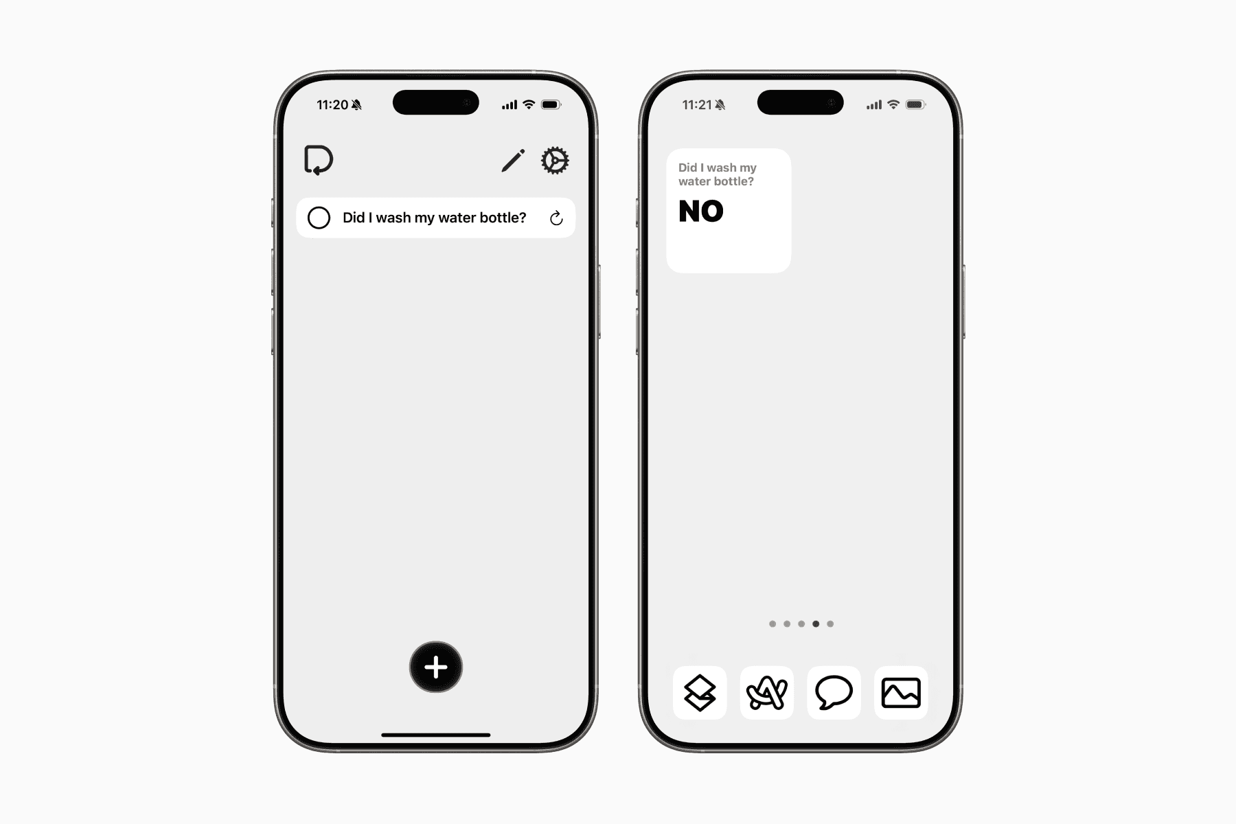 2 phone screens of Did I Do? app