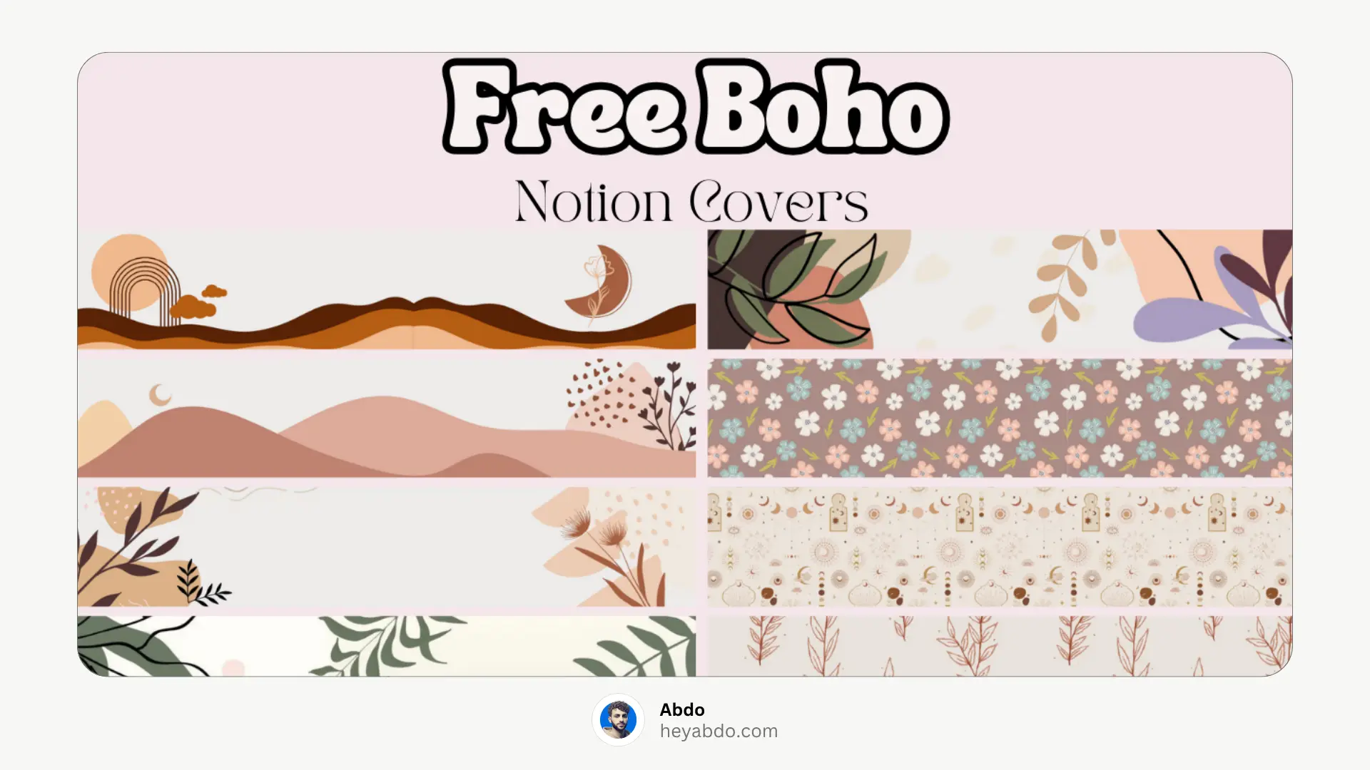 Boho Notion Covers