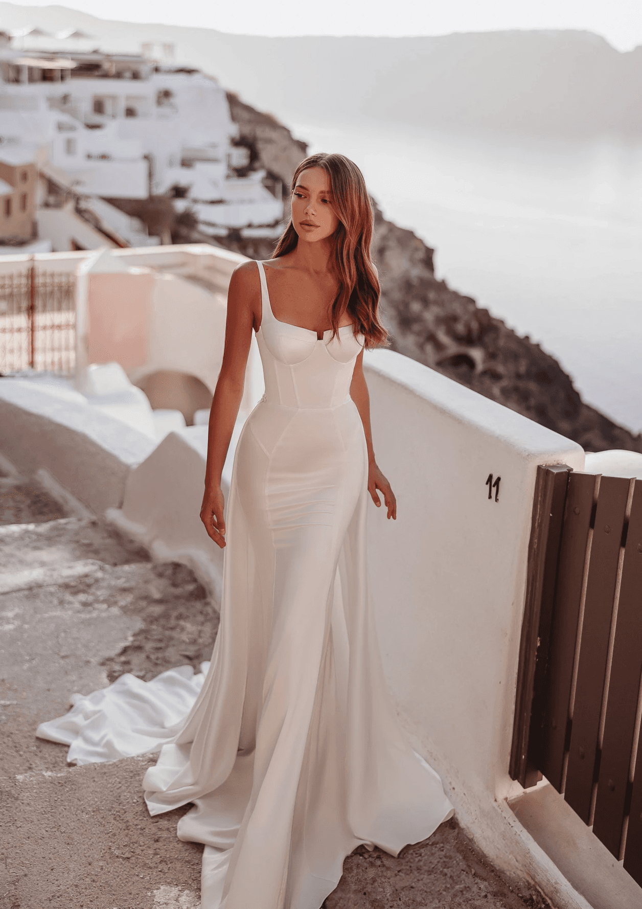 Fit and Flare Hochzeitskleid aus Satin