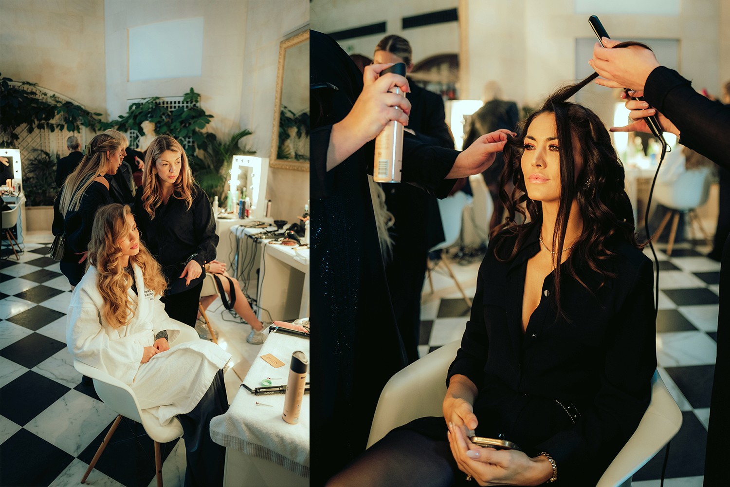 model with schwarzkopf in kepinski berlin hotel, styling a model for instagram, gala Dm germany