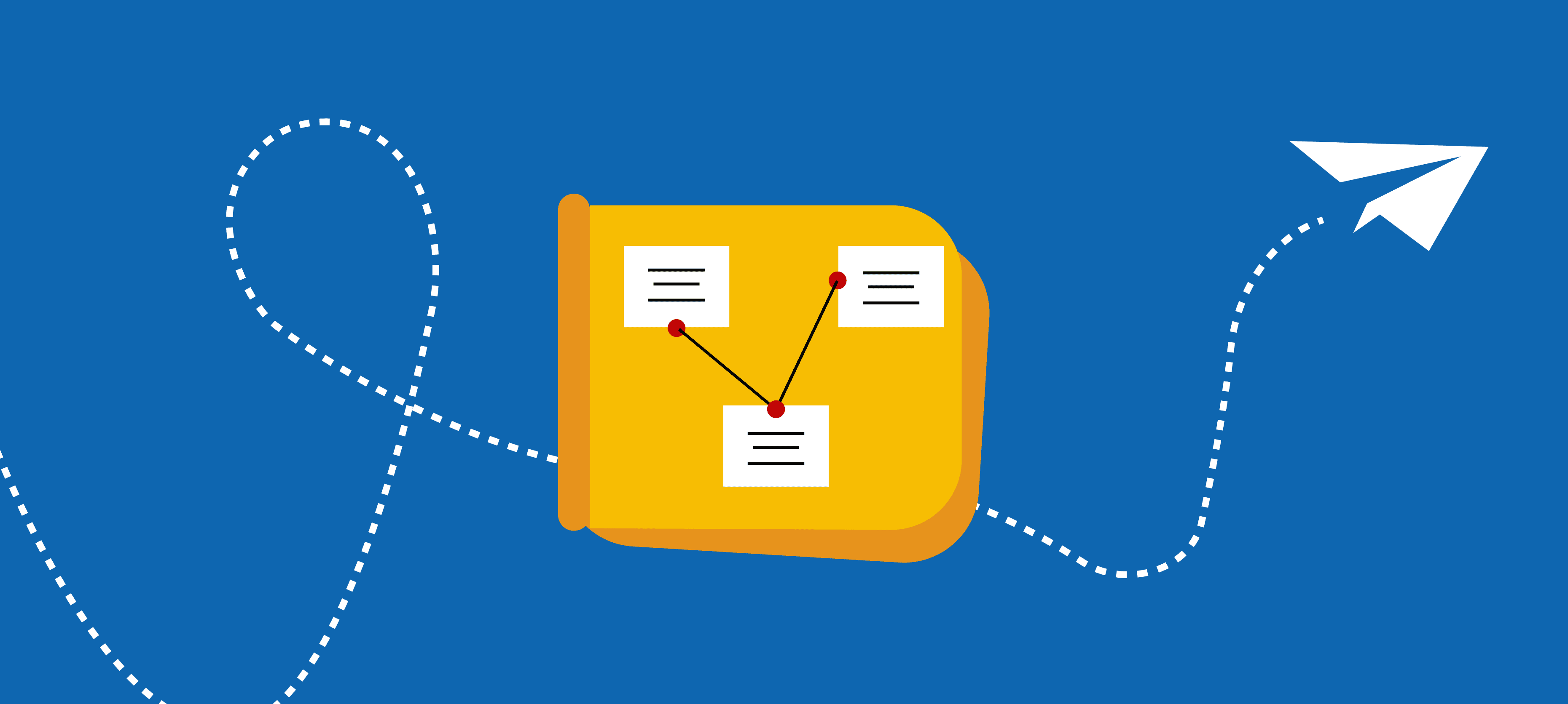 Illustration representing how to create a demand generation program, showing connected steps and strategic planning.