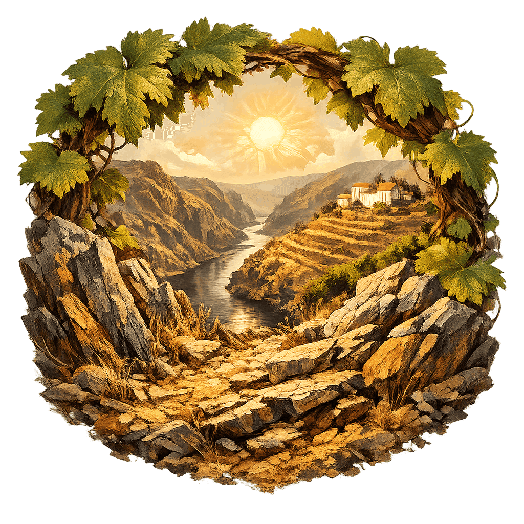 Detailed graphic of the Douro Superior wine region.