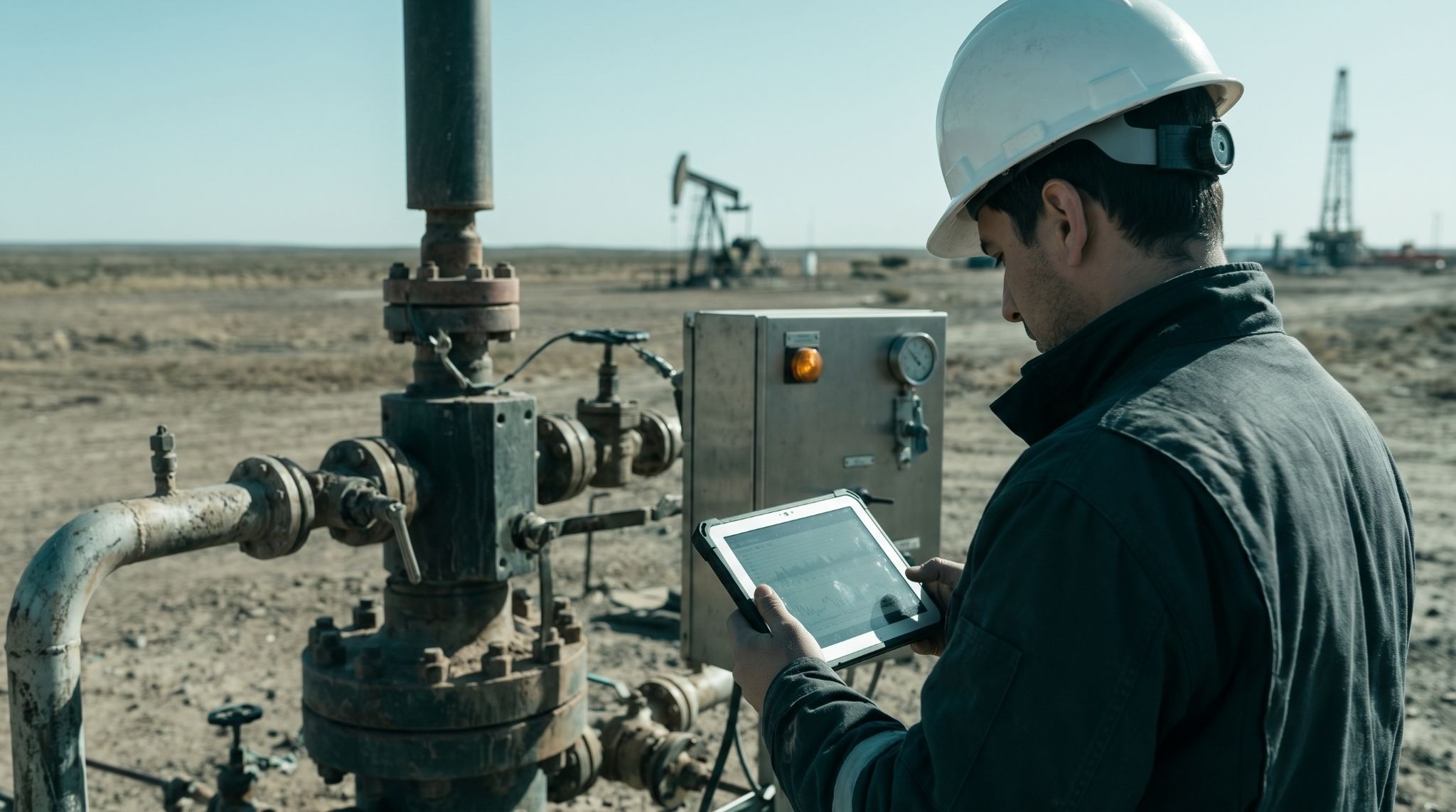 Ingeniero analizando datos operativos para la digitalización de Oil & Gas en Argentina