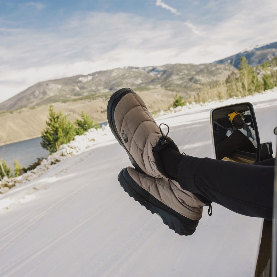 snowy day sitting in a car