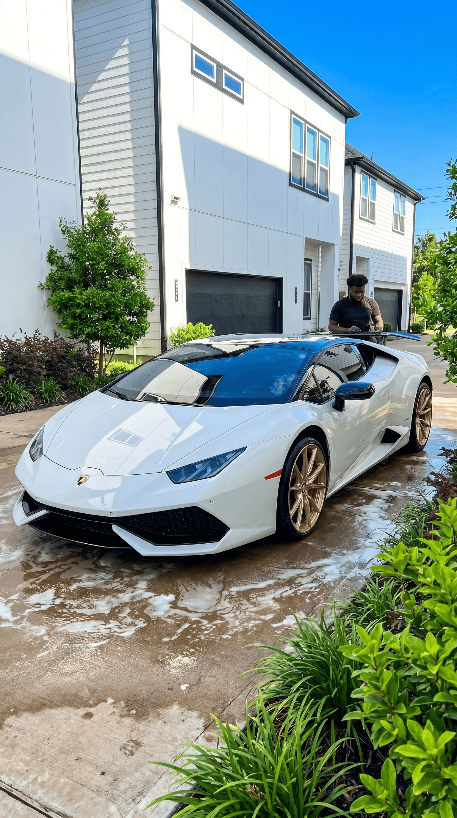 Professional detailing services including advanced molecular odor elimination for car interiors and hand-applied car waxing for exterior paint protection and deep gloss.
