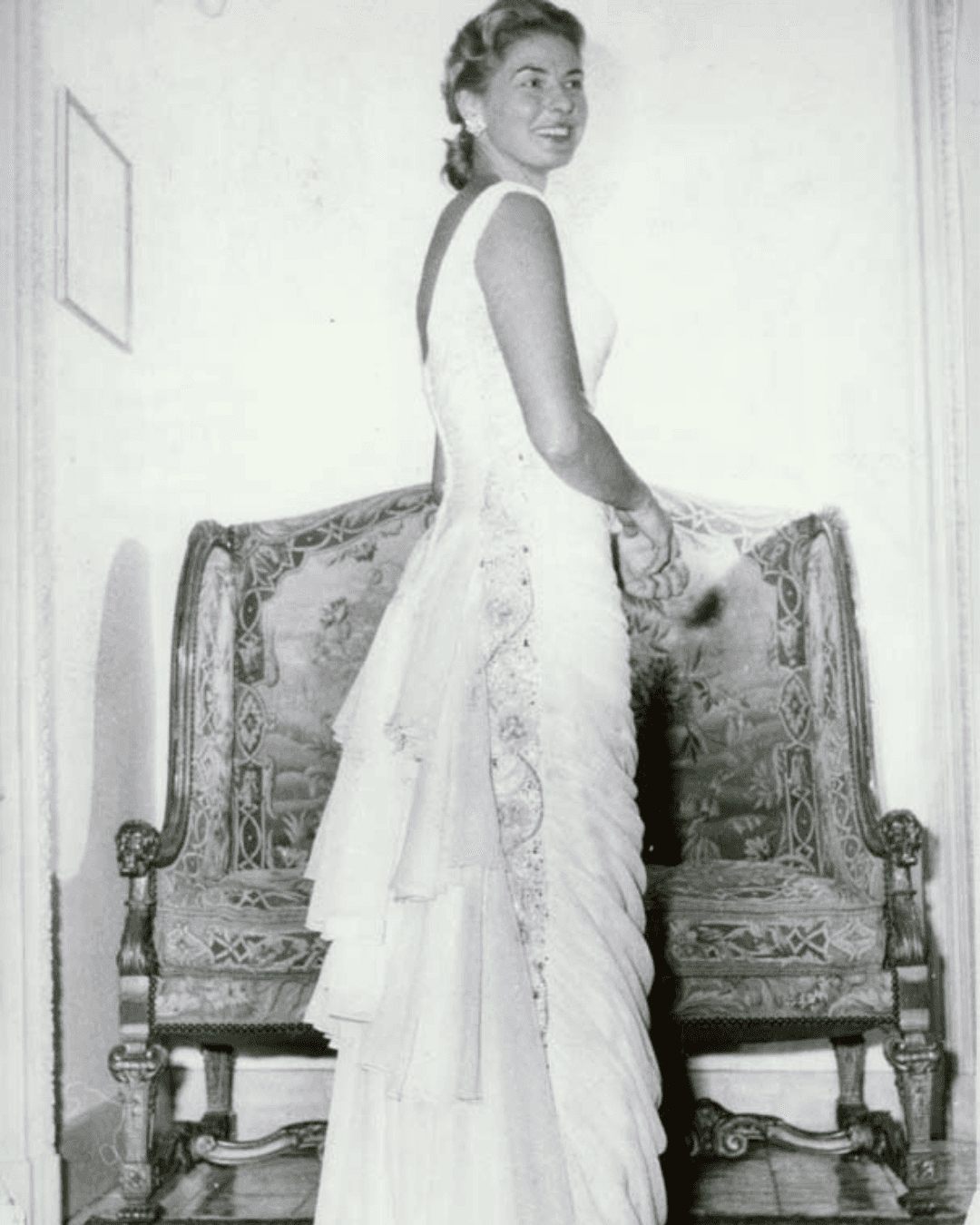 Ingrid Bergman at the atelier.