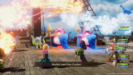 Combat au tour par tour dans Dragon Quest VII Reimagined sur PC Steam avec l’équipe affrontant des monstres emblématiques, gameplay classique de JRPG Square Enix disponible en clé Steam.