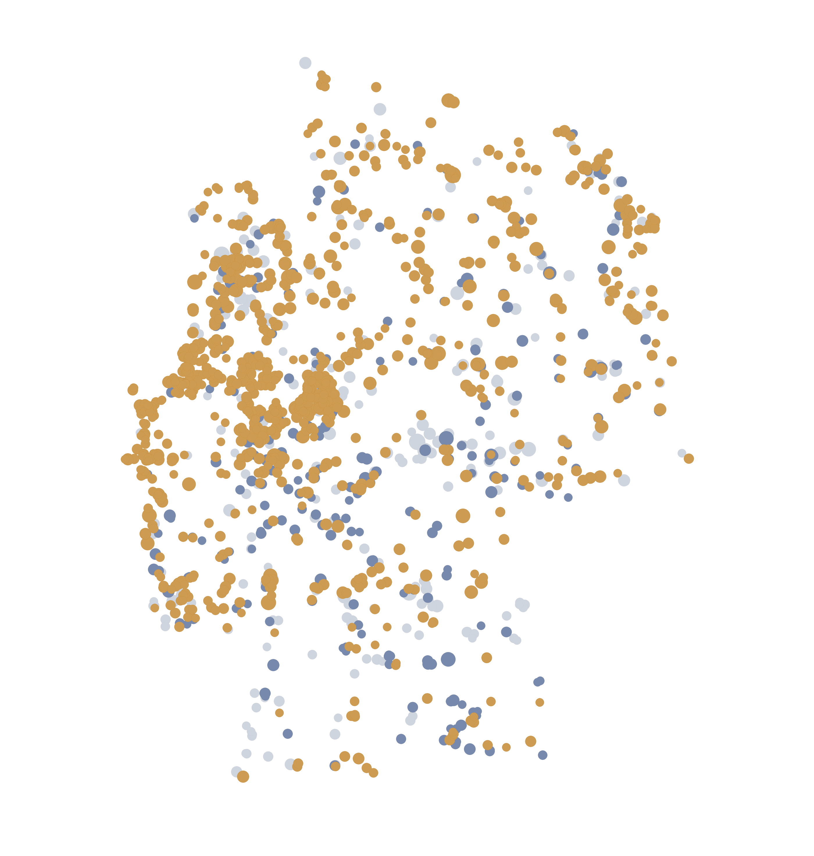 Wind parks permitted or planned, coloured by noise-curtailment status
