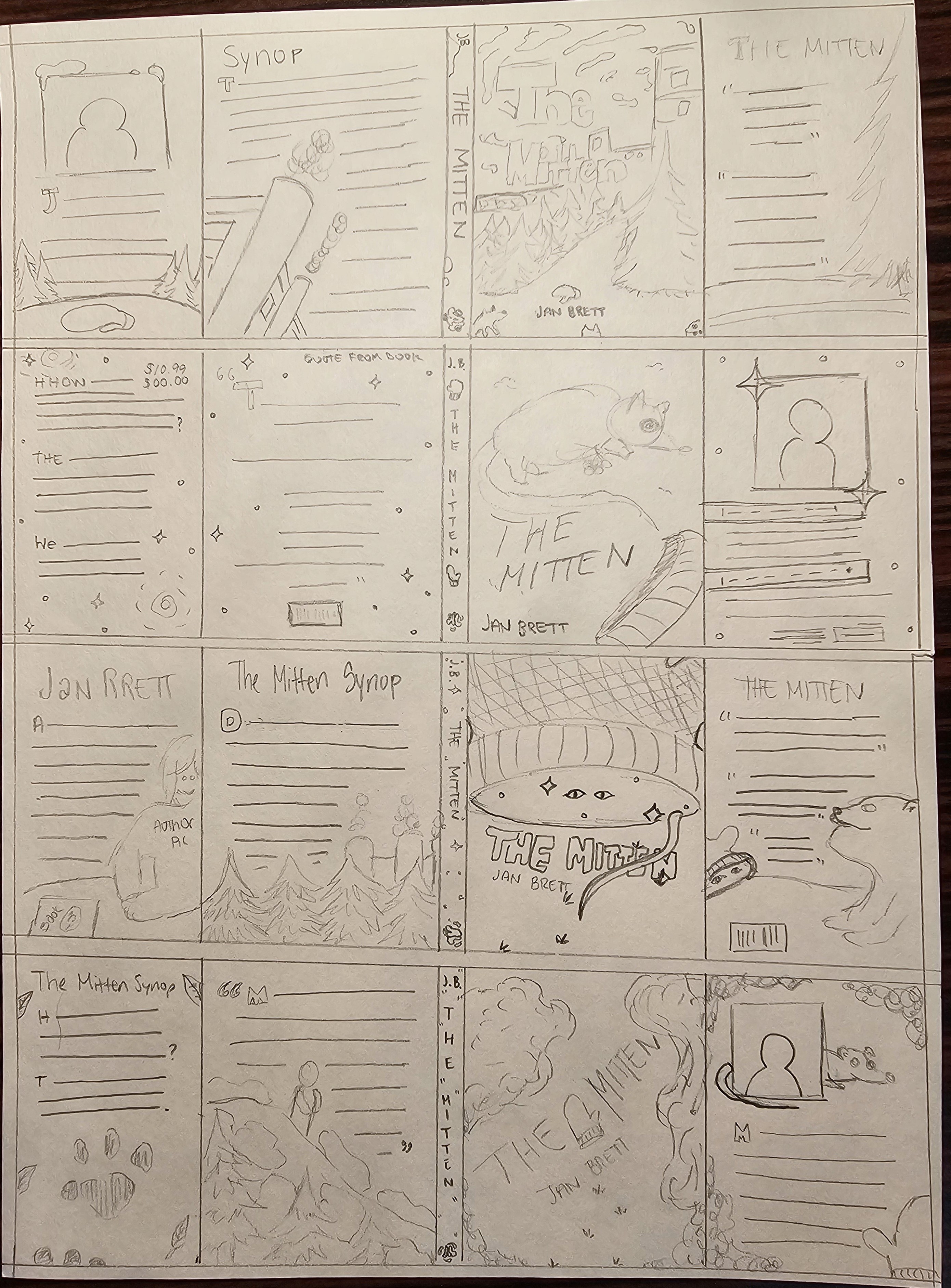 The Mitten - book cover concept sketches