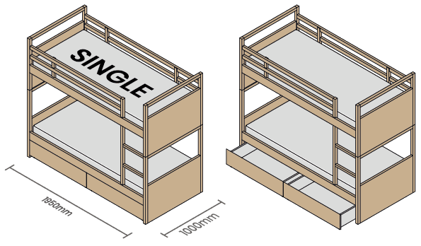 Bunk Beds - Tiny House Kids Bedroom