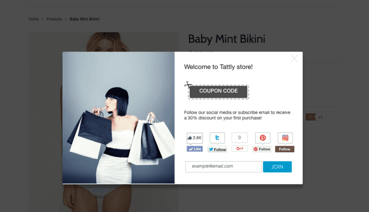 click activated pop up