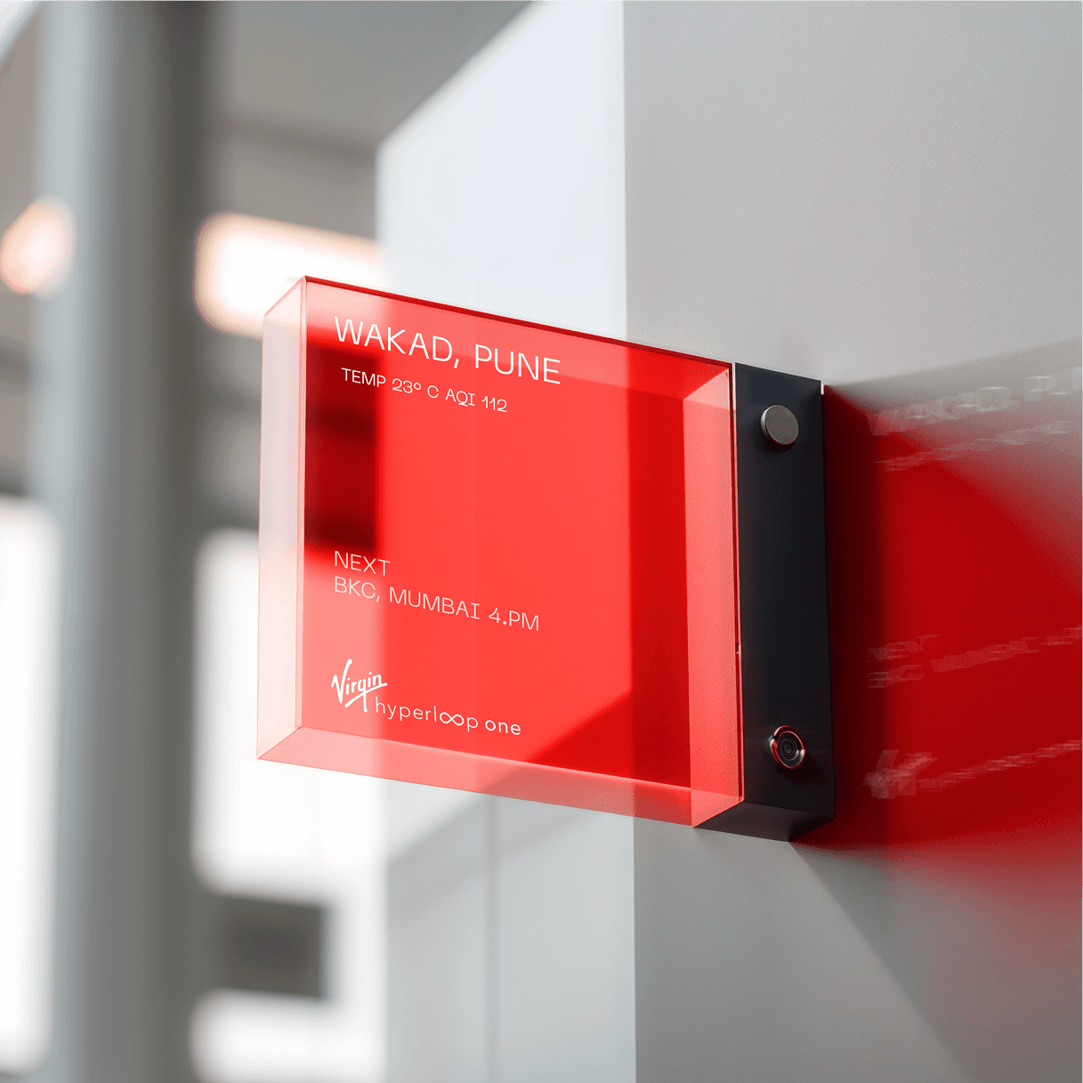 UI design showing red-ticketing interface with bold multilingual transit CTA