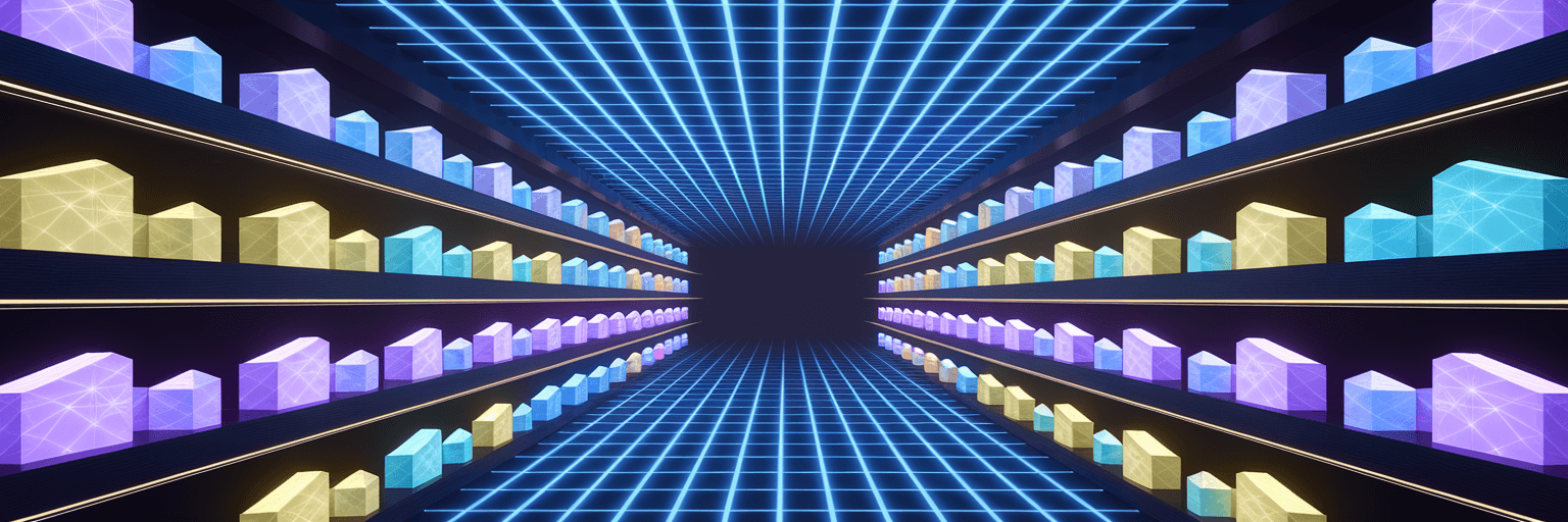 Uniform laser grid protecting diverse crystals.