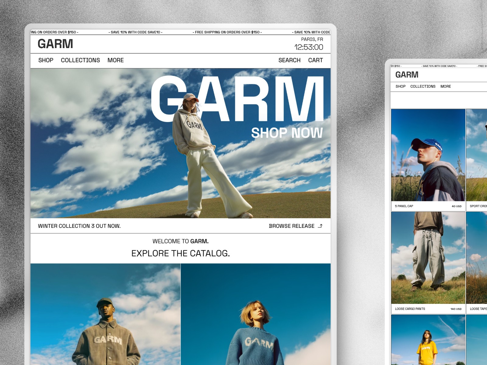 GARM — 极简现代电商网站设计灵感