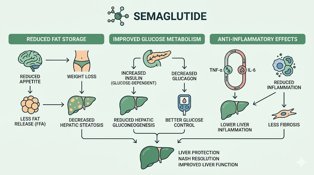 How semaglutide improves liver health through multiple protective mechanisms