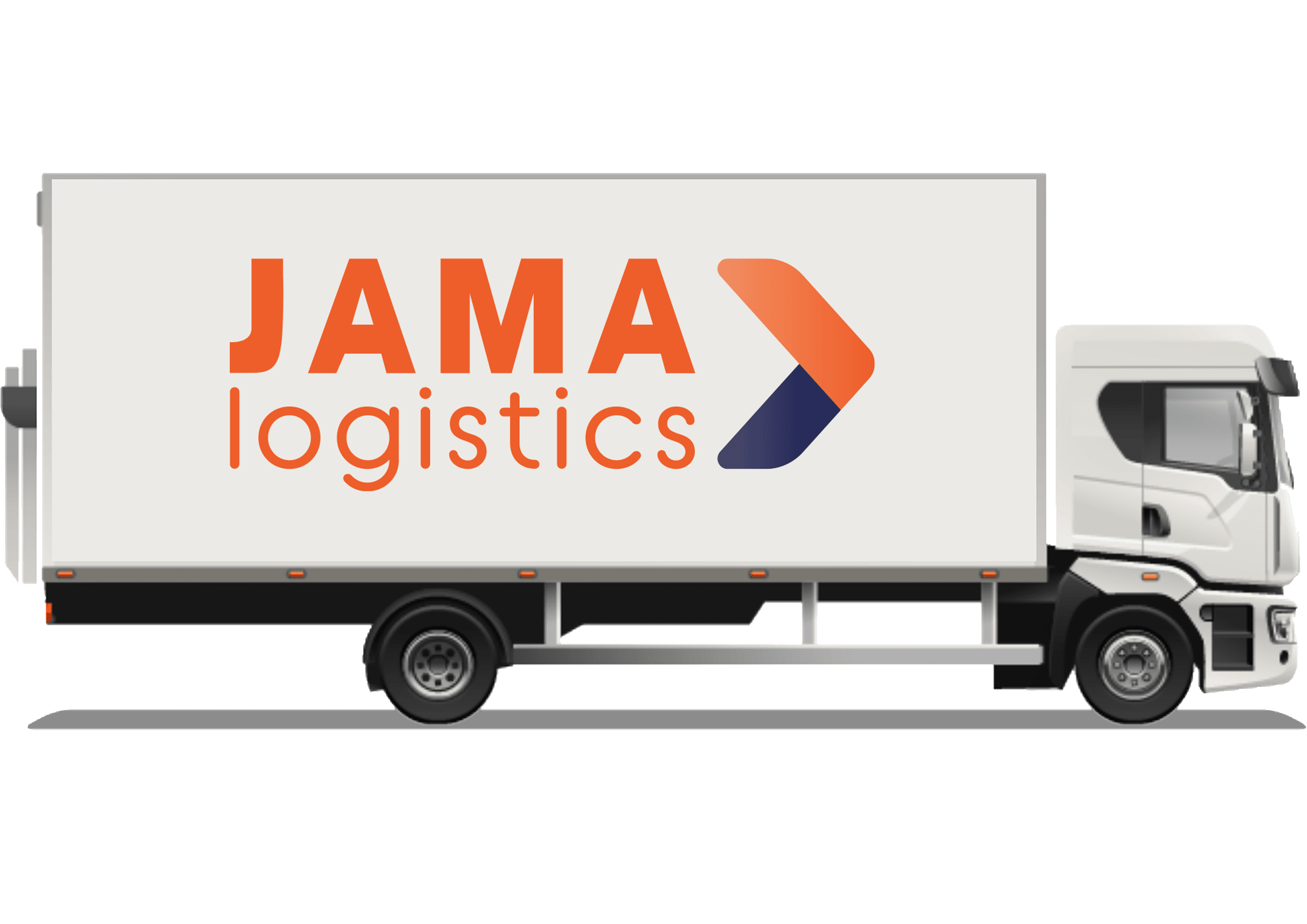 image of a 7.5 tonne truck with the jama logistics logo on the side