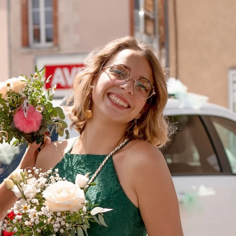 A young girl smiling