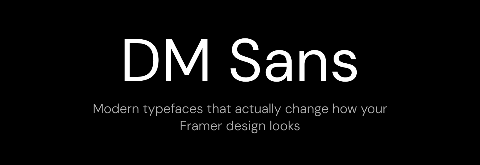 DM Sans typeface example