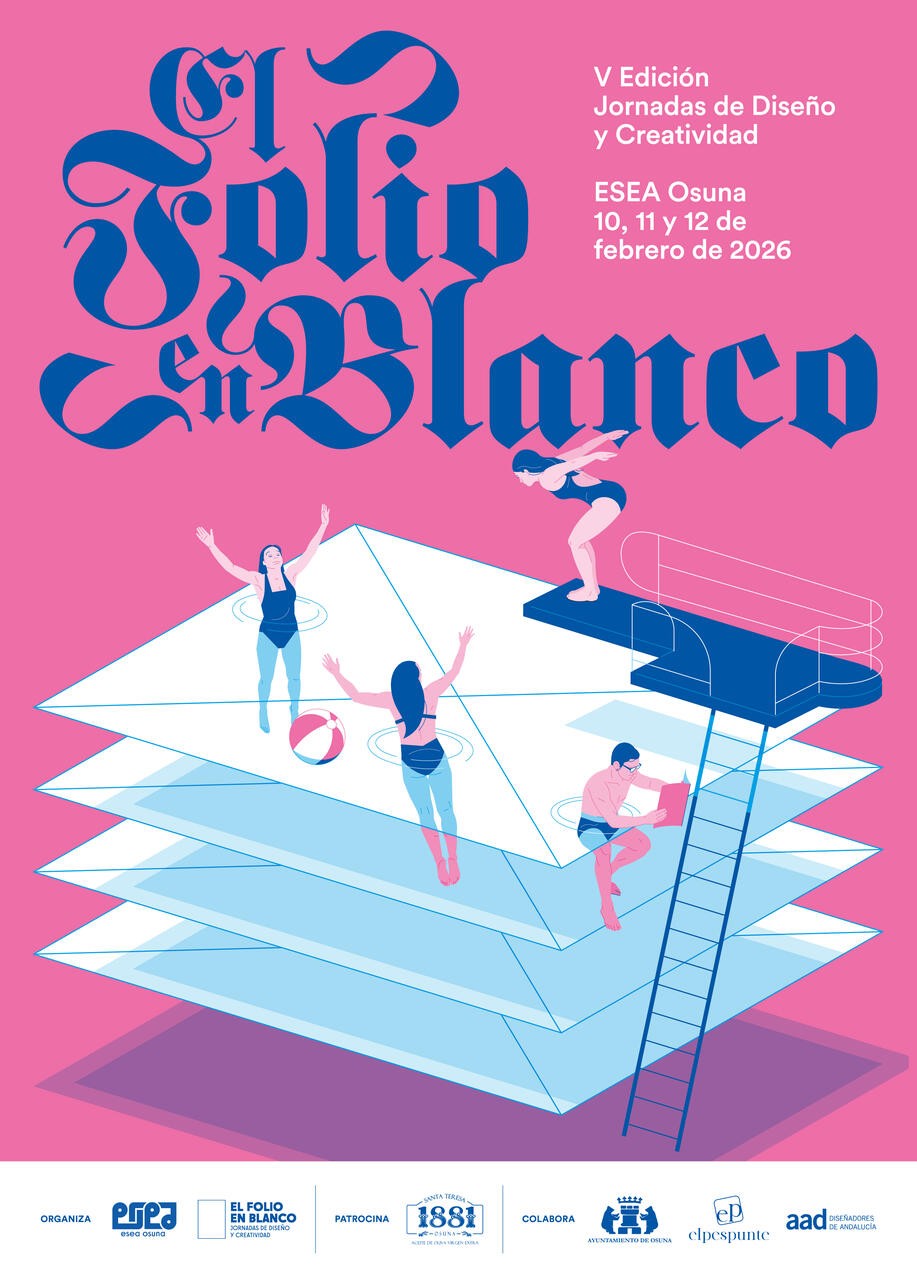 Cartel de “Rebranding vs Restyling: Renovarse o morir” en el Salón de Grados de ESEA Osuna (Osuna)