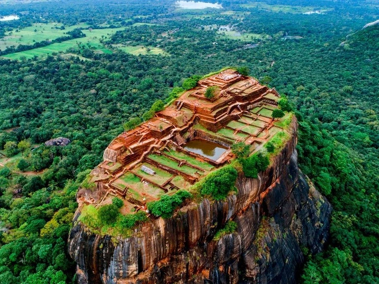 Aerial view of Sigiriya Rock Fortress