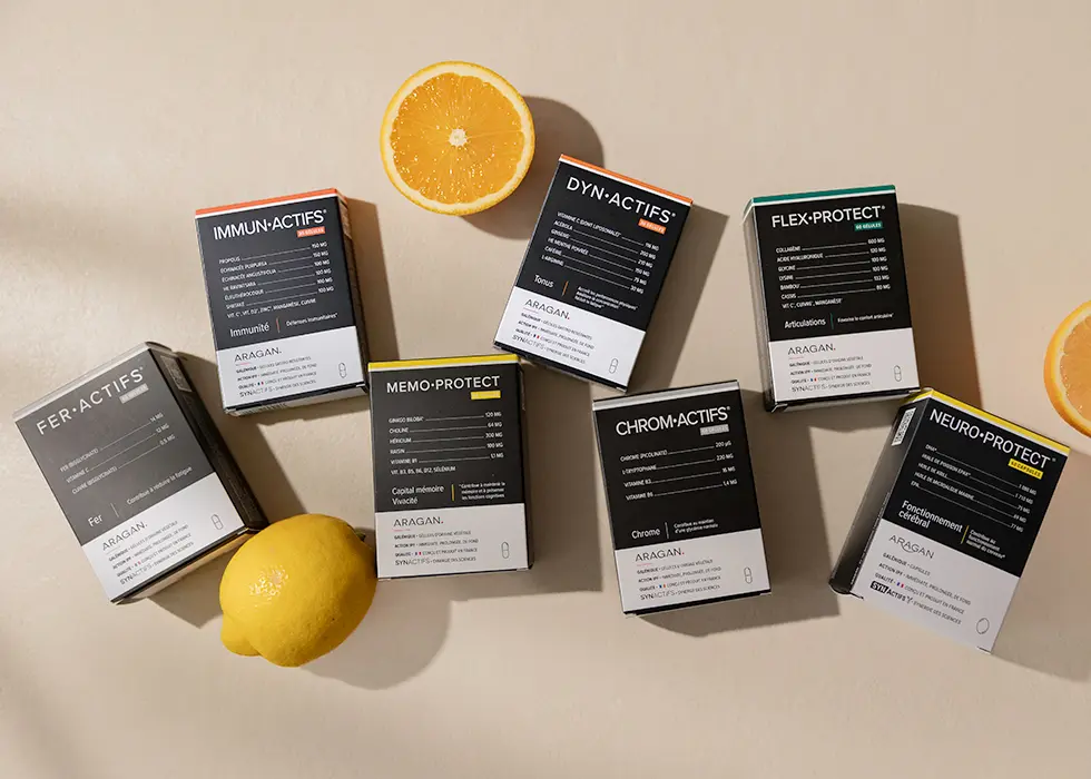 compléments alimentaires de la marque Aragan, marque proposée par la Pharmacie d'Ecqeuvilly