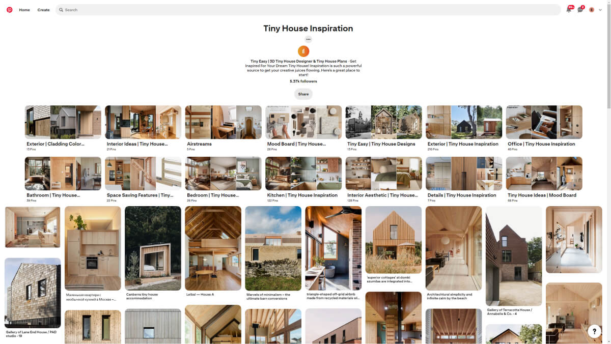 Tiny Easy Inspiration Pinterest Board