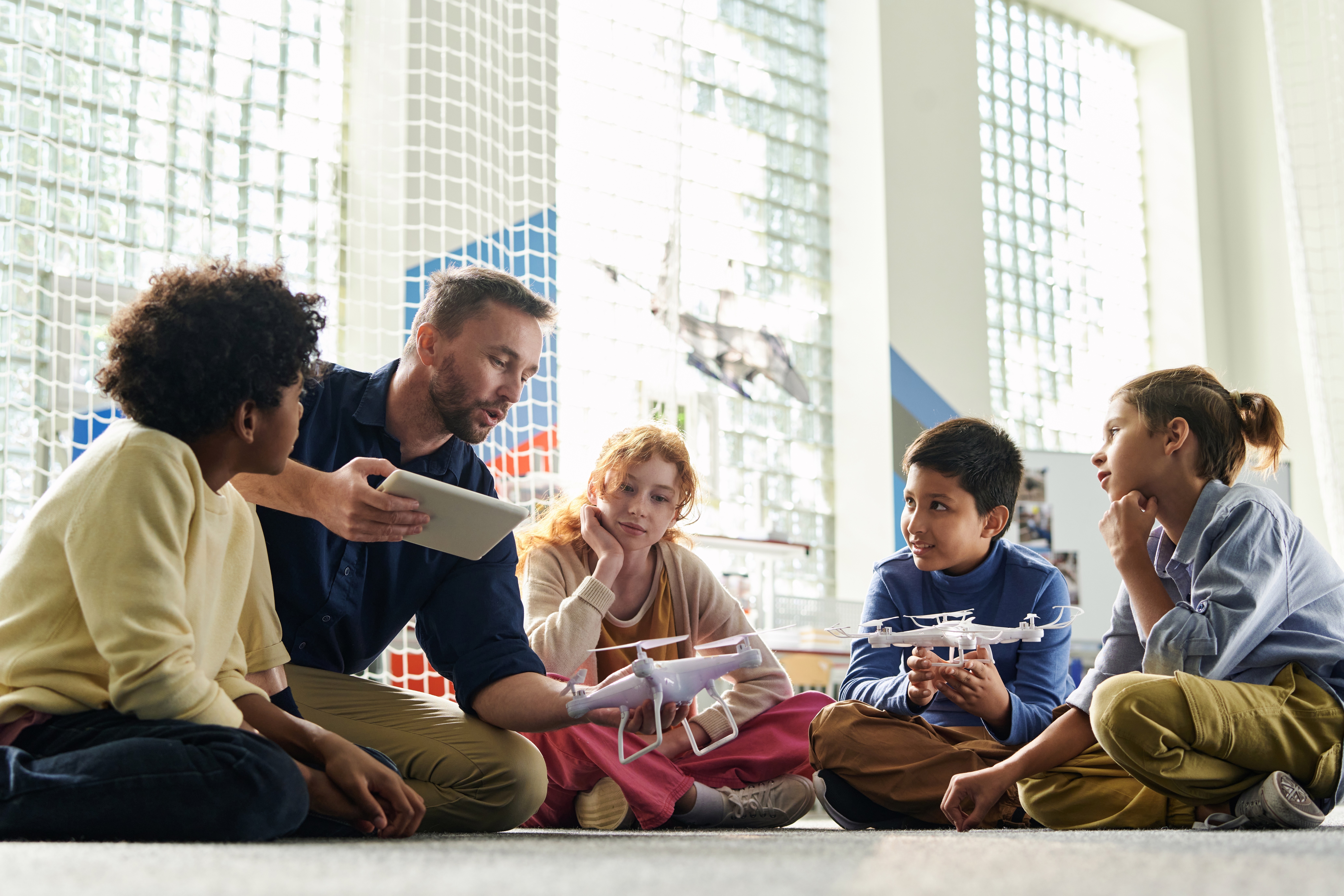 Team collaborating in office