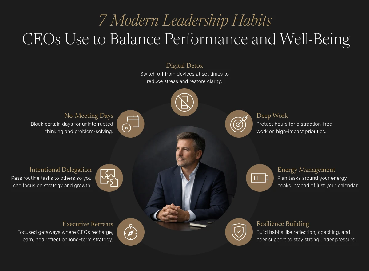 7 Modern Leadership Habits CEOs Use to Balance Performance and Well-Being