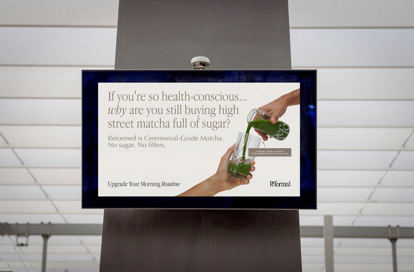 Billboard design for Feel Reformed Campaign, matcha brand