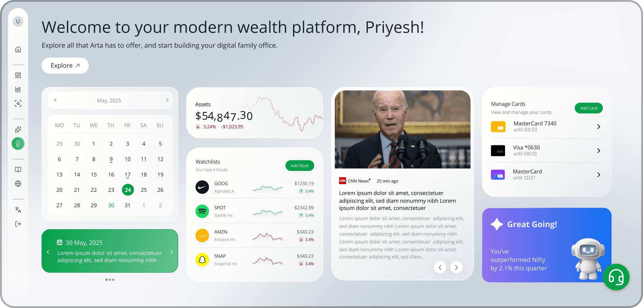 An image of Dreelio's dashboard