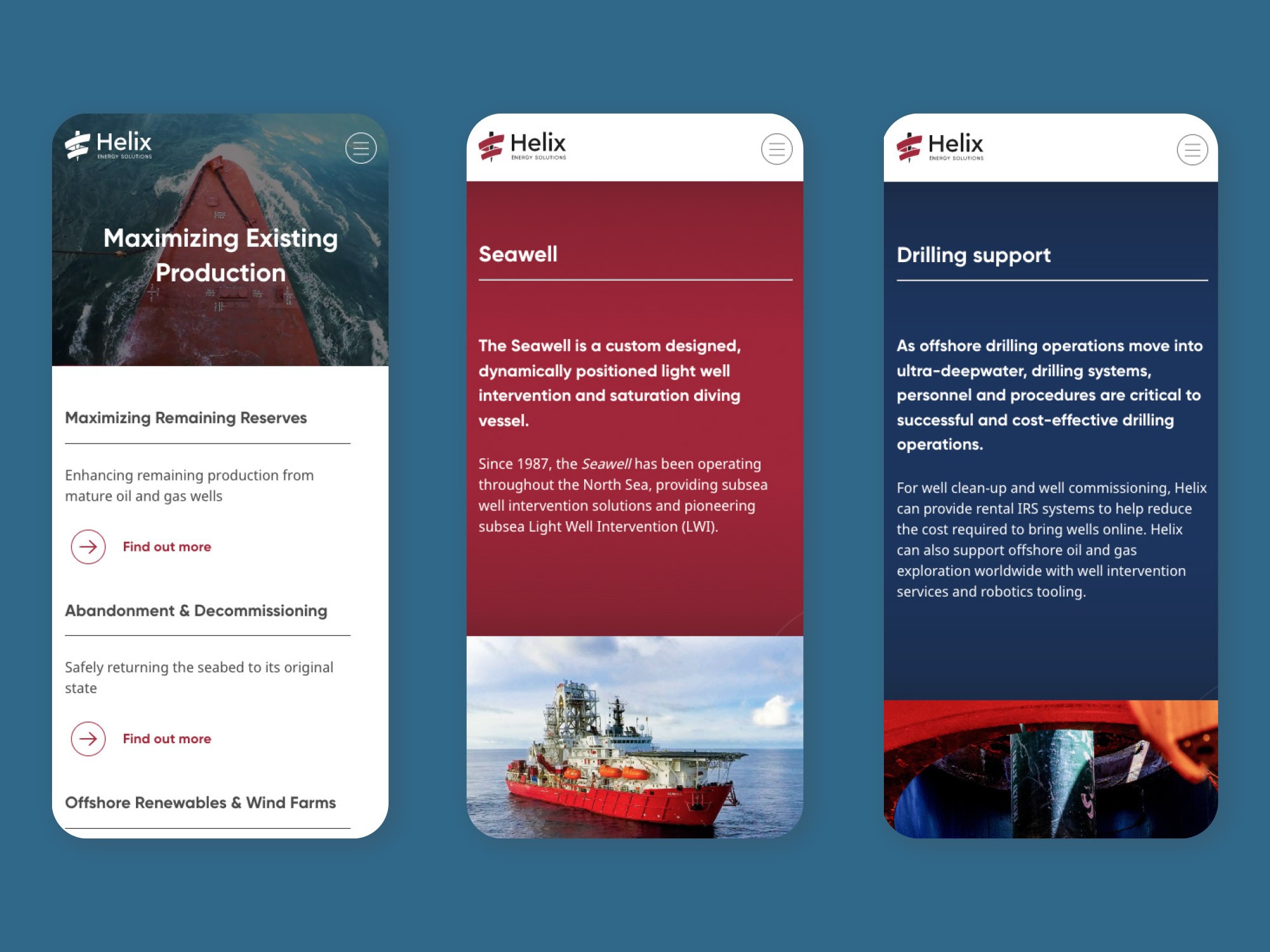responsive website for energy services company
