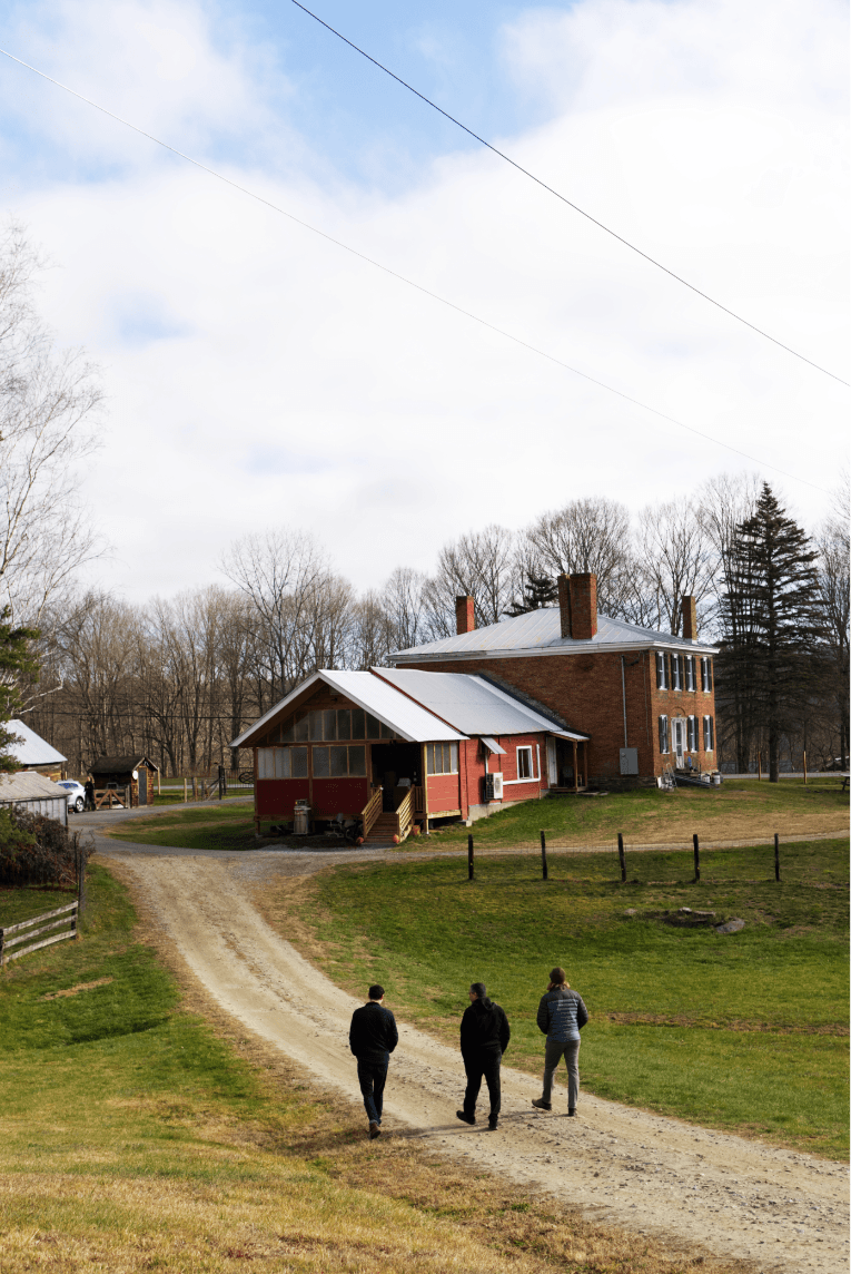 Sunkissed Farm employees walking the Sunkissed Farm property.