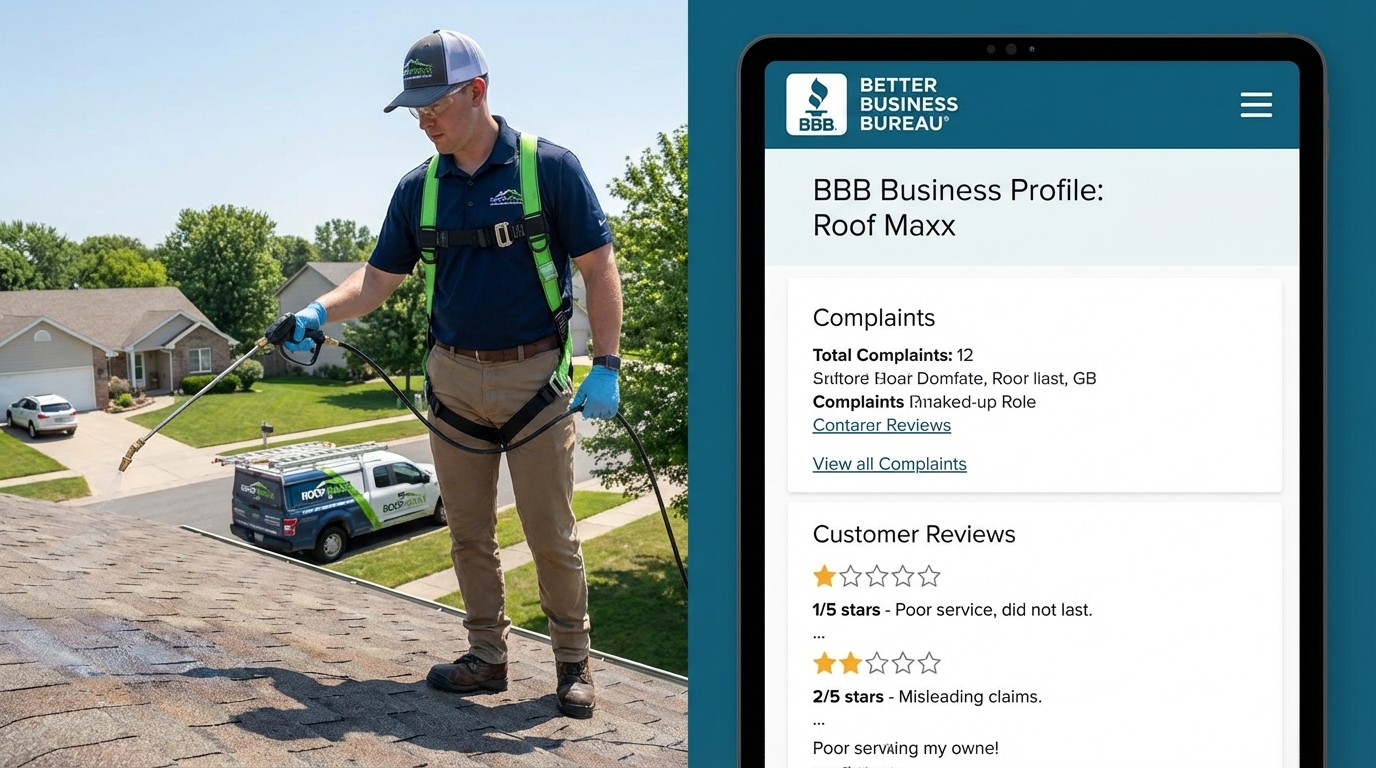 Roof Maxx reviews and complaints analysis showing treatment application and customer feedback