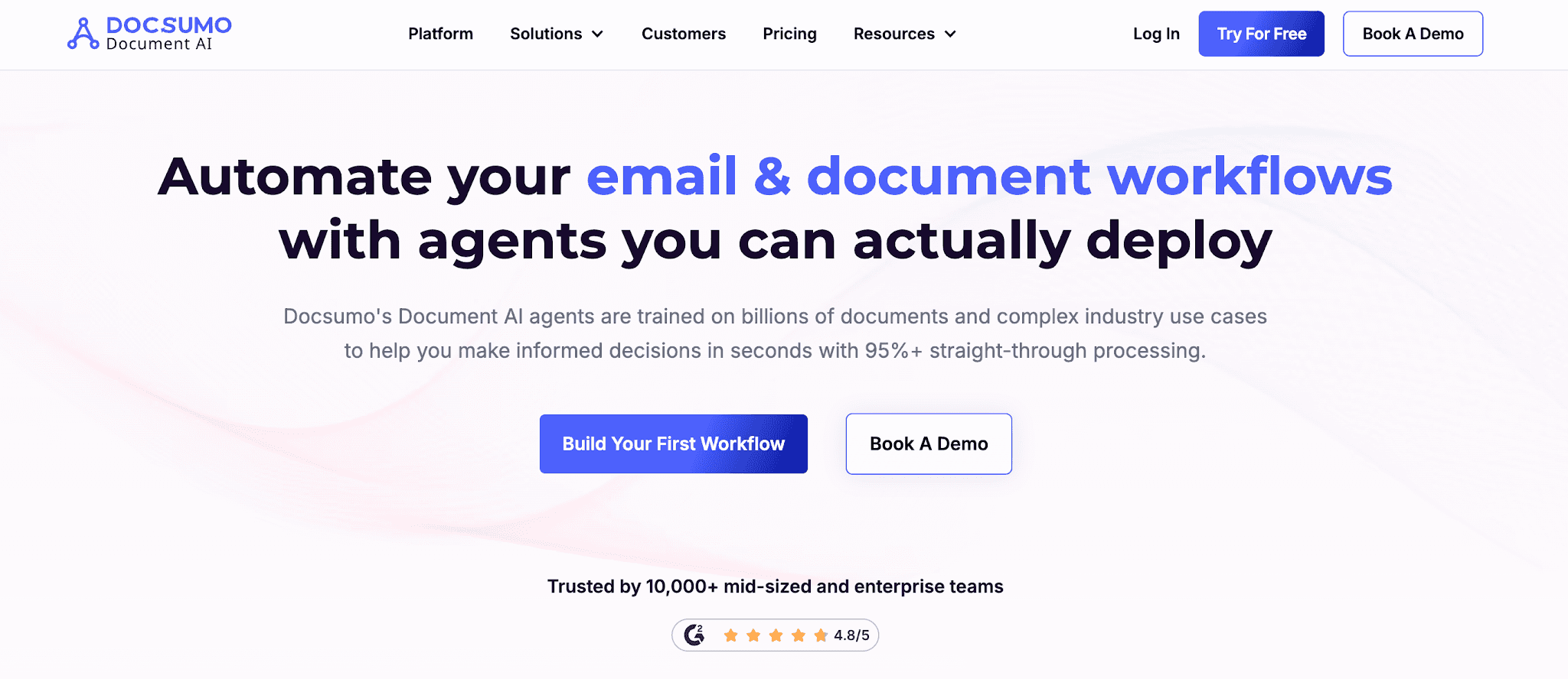 Docsumo website homepage