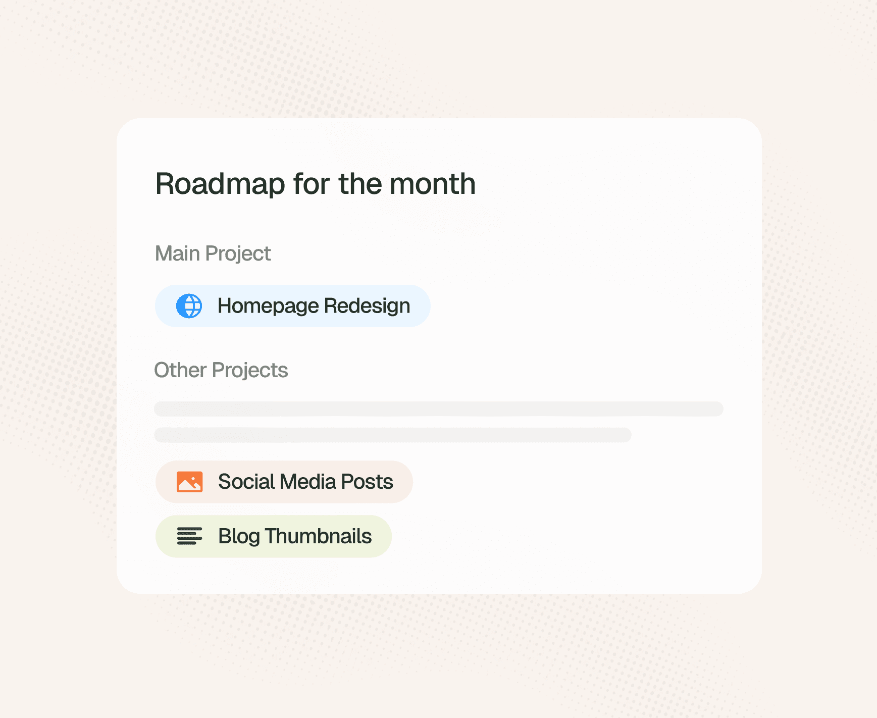 One major project a month