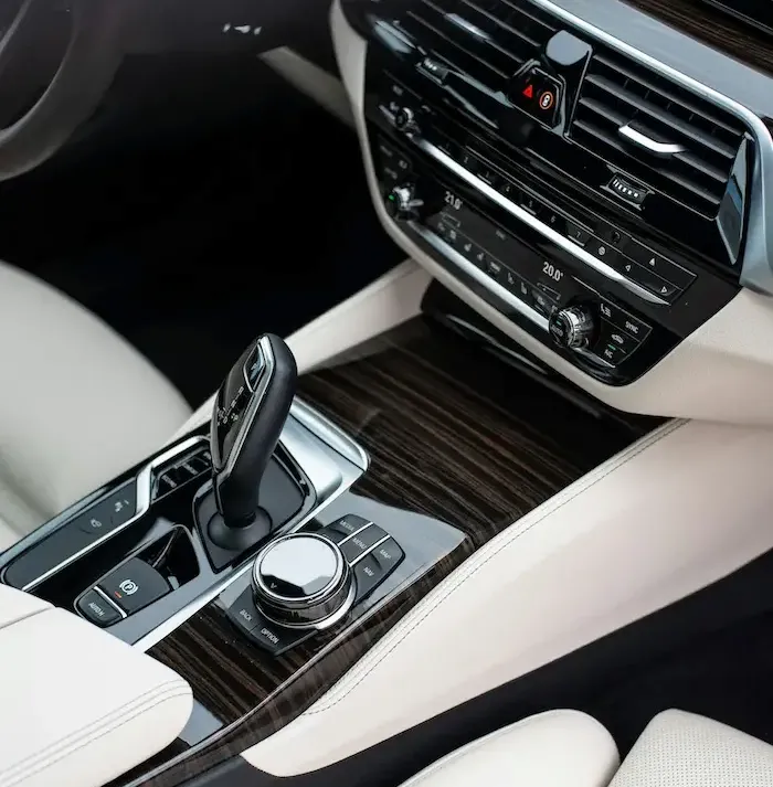 image of the center console of a luxury car