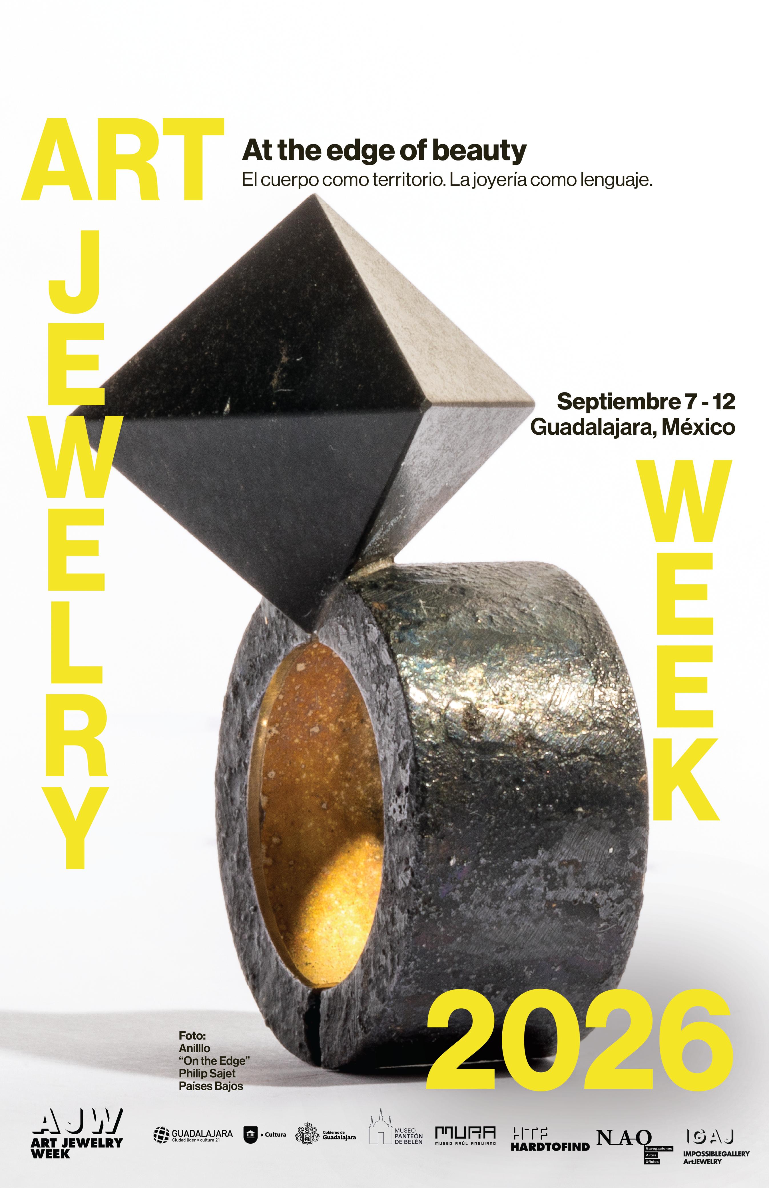 Cartel de Art Jewelry Week, 7–12 septiembre 2026, Guadalajara