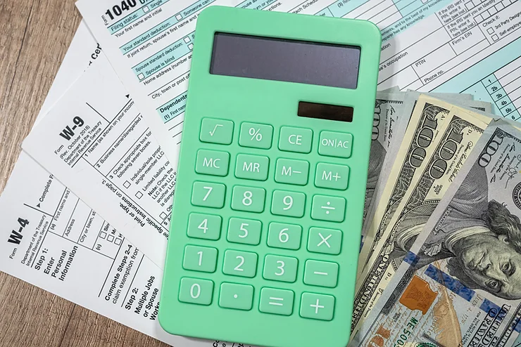 Calculator and tax documents