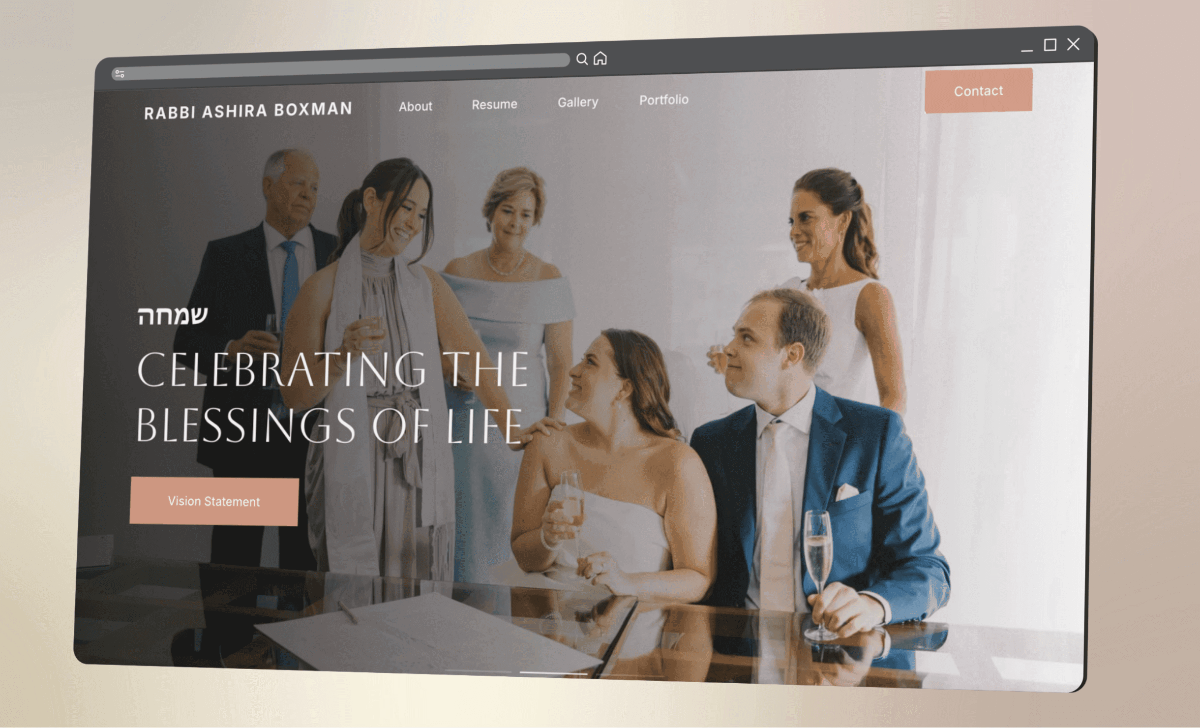 Personal brand website design for Rabbi Ashira Boxman by RJP.design — professional NYC web design agency specializing in website design and digital marketing for faith-based and community organizations.